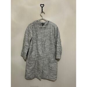 Eileen Fisher Coat Size Small Gray Cotton Capsule Wardrobe Lagenlook Overcoat